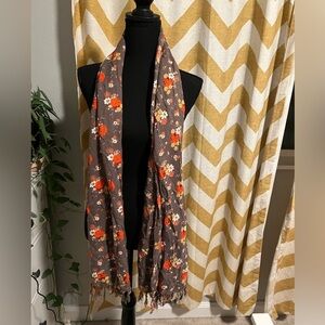 Frenchi Multicolored Floral Fringe Large Scarf Wrap Shawl Floral